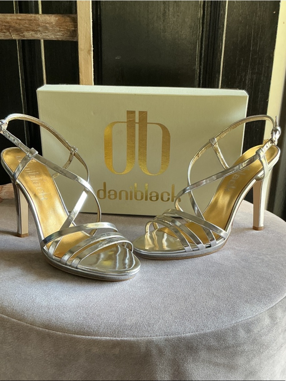 Dani Black Silver Strappy High Heel Sandals – Elegant Evening Heels